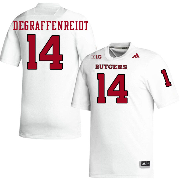Rutgers Scarlet Knights #14 Sah'nye Degraffenreidt College Football Jerseys Stitched-White